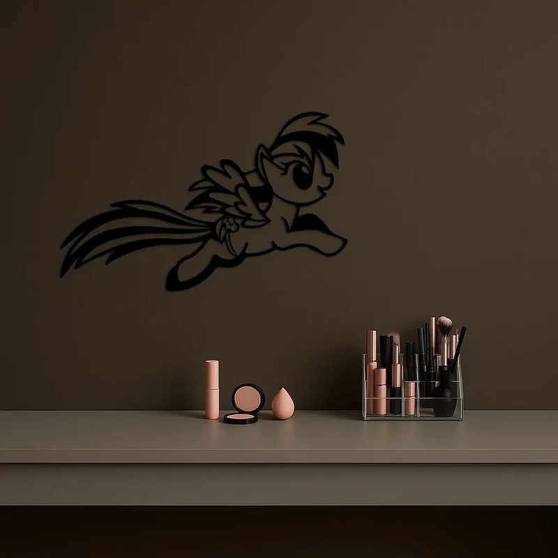 My Little Pony Flying Silhouette – Pink Metal Wall Art - KAFGP174 by Enova Art