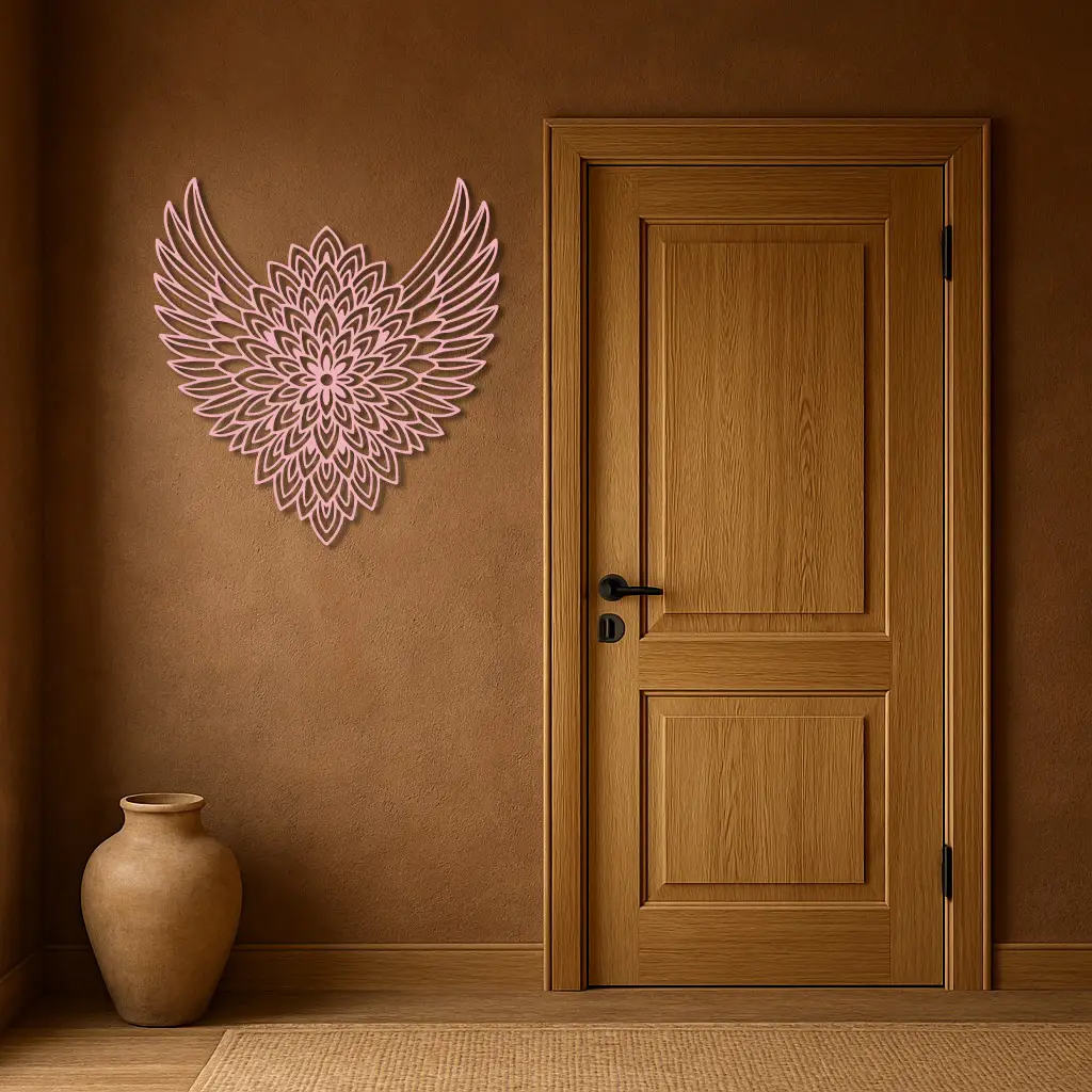 Winged Mandala Metal Wall Art – Sacred Geometry Design - KAFGP057 by Enova Art