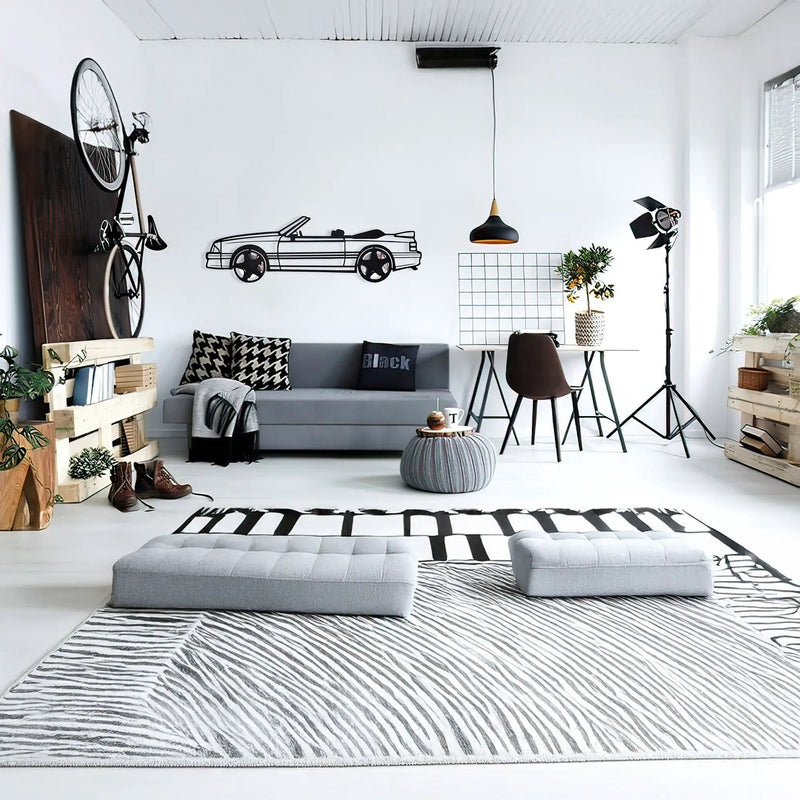 1993 Mustang GT Convertible Wall Art – Steel & Spinning Wheels-KAFMEKA002 by Enova Art