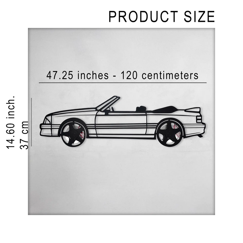 1993 Mustang GT Convertible Wall Art – Steel & Spinning Wheels-KAFMEKA002 by Enova Art