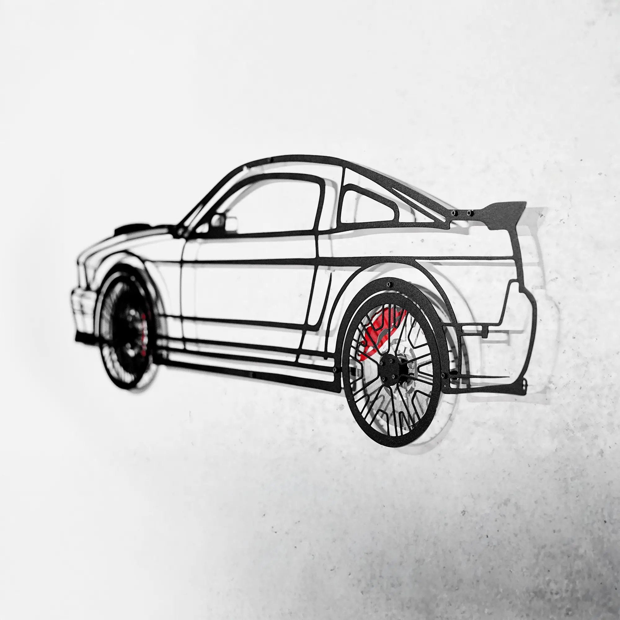2008 Mustang GT Fastback Wall Art – Steel Build with Spinning Wheels-KAFMEKA004 by Enova Art