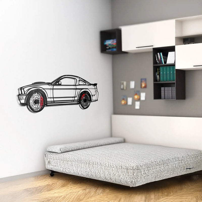 2008 Mustang GT Fastback Wall Art – Steel Build with Spinning Wheels-KAFMEKA004 by Enova Art