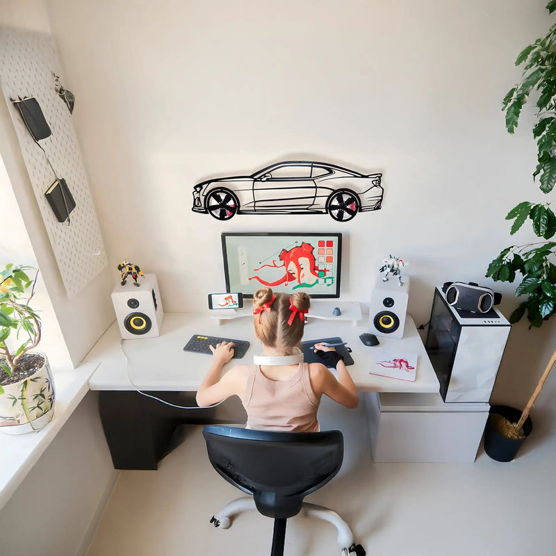 2019 Camaro ZL1 Metal Wall Art – Spinning Wheels Muscle Decor-KAFMEKA005 by Enova Art