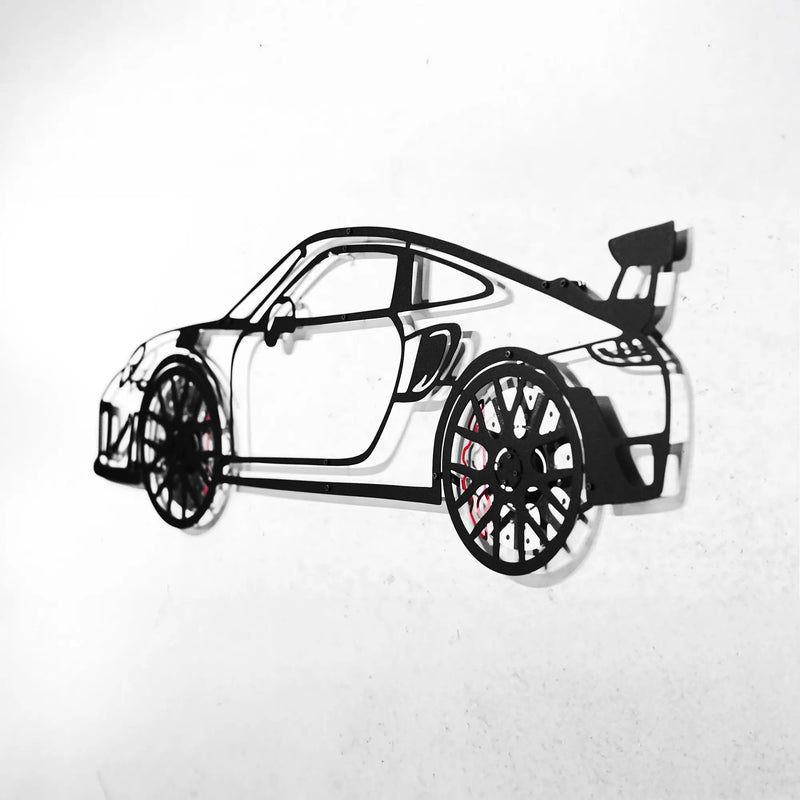 2019 Porsche 911 GT2 RS Wall Art – Steel Cut with Spinning Wheels-KAFMEKA006 by Enova Art