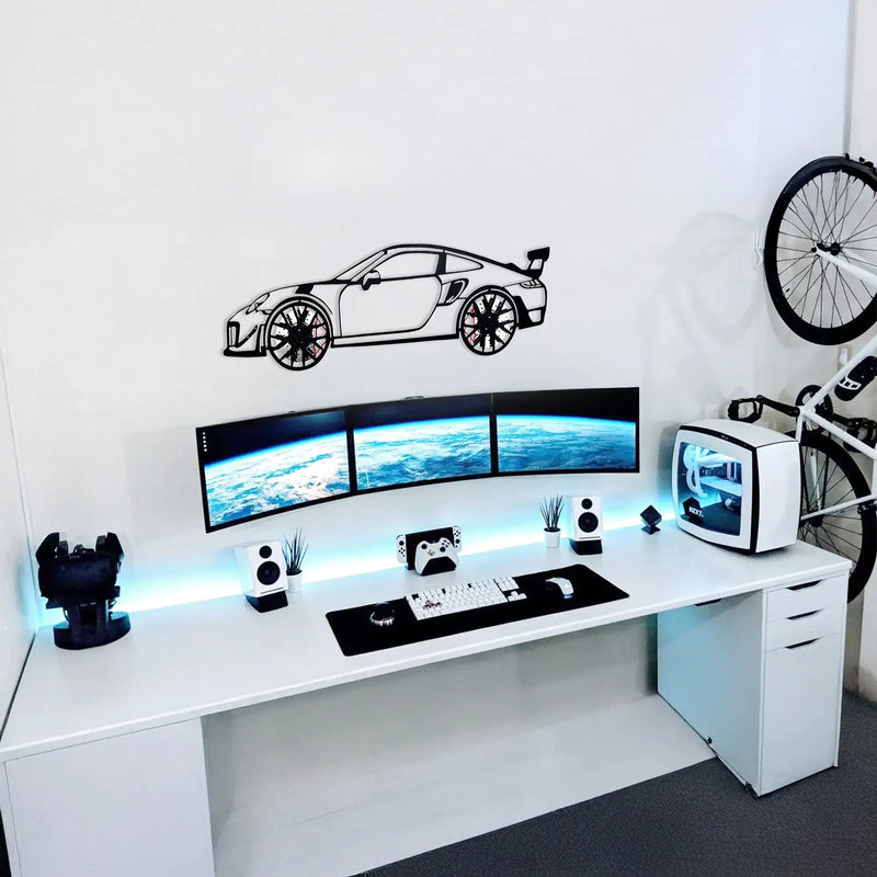 2019 Porsche 911 GT2 RS Wall Art – Steel Cut with Spinning Wheels-KAFMEKA006 by Enova Art