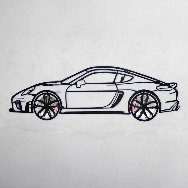 2022 Porsche Cayman 718 GT4 Wall Art – Steel Cut with Spinning Wheels-KAFMEKA008