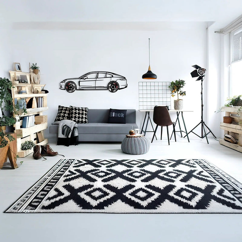 2022 Porsche Panamera 4S Wall Art – Steel Silhouette with Spinning Wheels-KAFMEKA009 by Enova Art