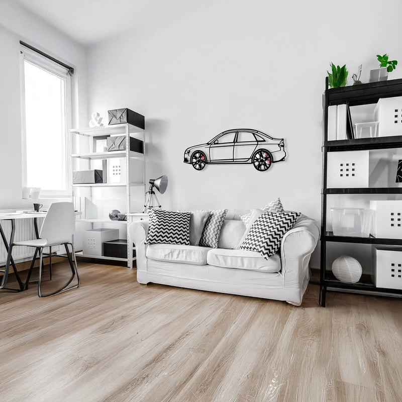 Audi S4 Wall Art – Steel Silhouette with Spinning Wheels -KAFMEKA011 by Enova Art