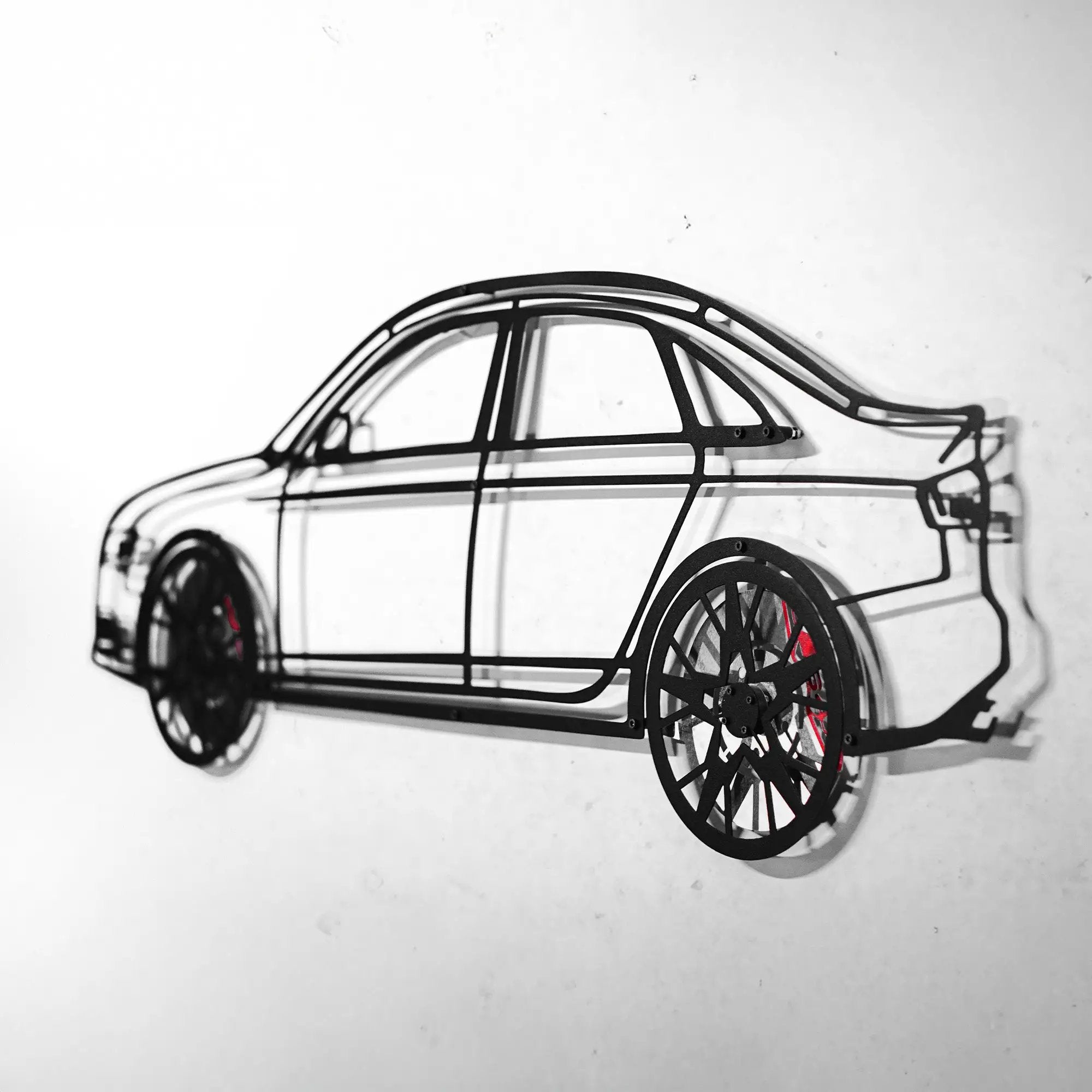 Audi S4 Wall Art – Steel Silhouette with Spinning Wheels -KAFMEKA011 by Enova Art