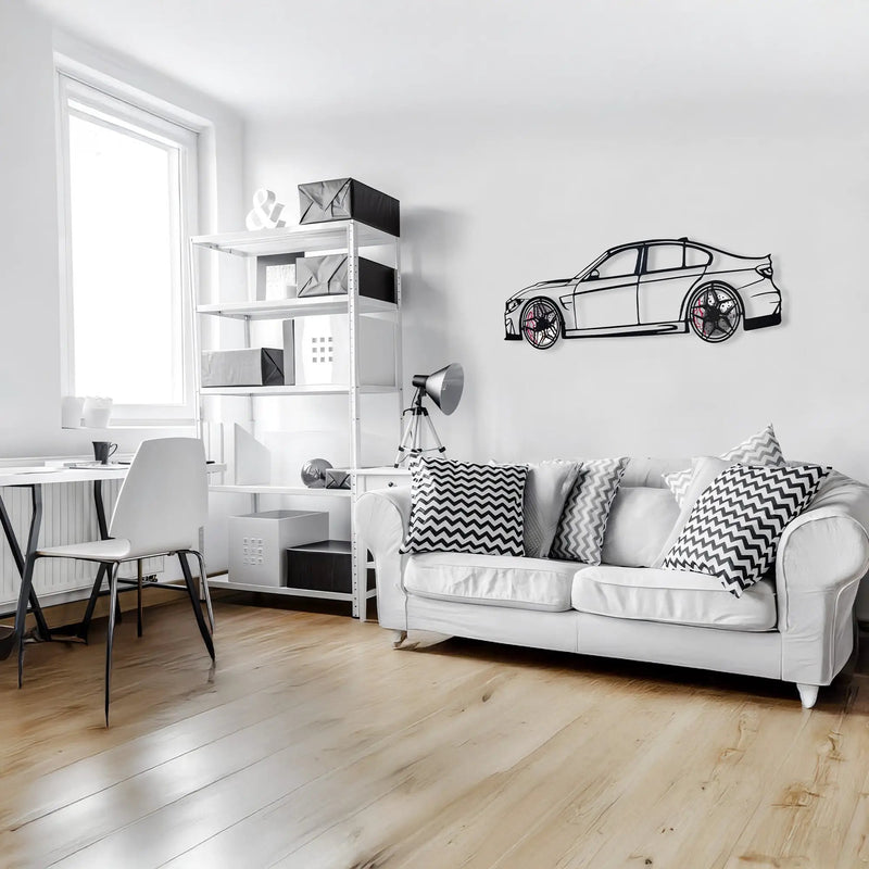 BMW M3 Wall Art – F80 Steel Silhouette with Spinning Wheels-KAFMEKA017 by Enova Art