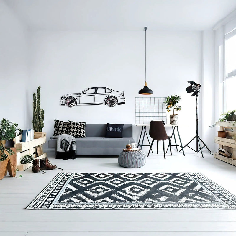 BMW M3 Wall Art – F80 Steel Silhouette with Spinning Wheels-KAFMEKA017 by Enova Art