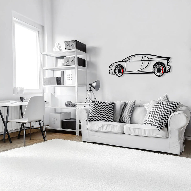 Bugatti Wall Art – Luxury Steel Silhouette with Spinning Wheels-KAFMEKA018 by Enova Art