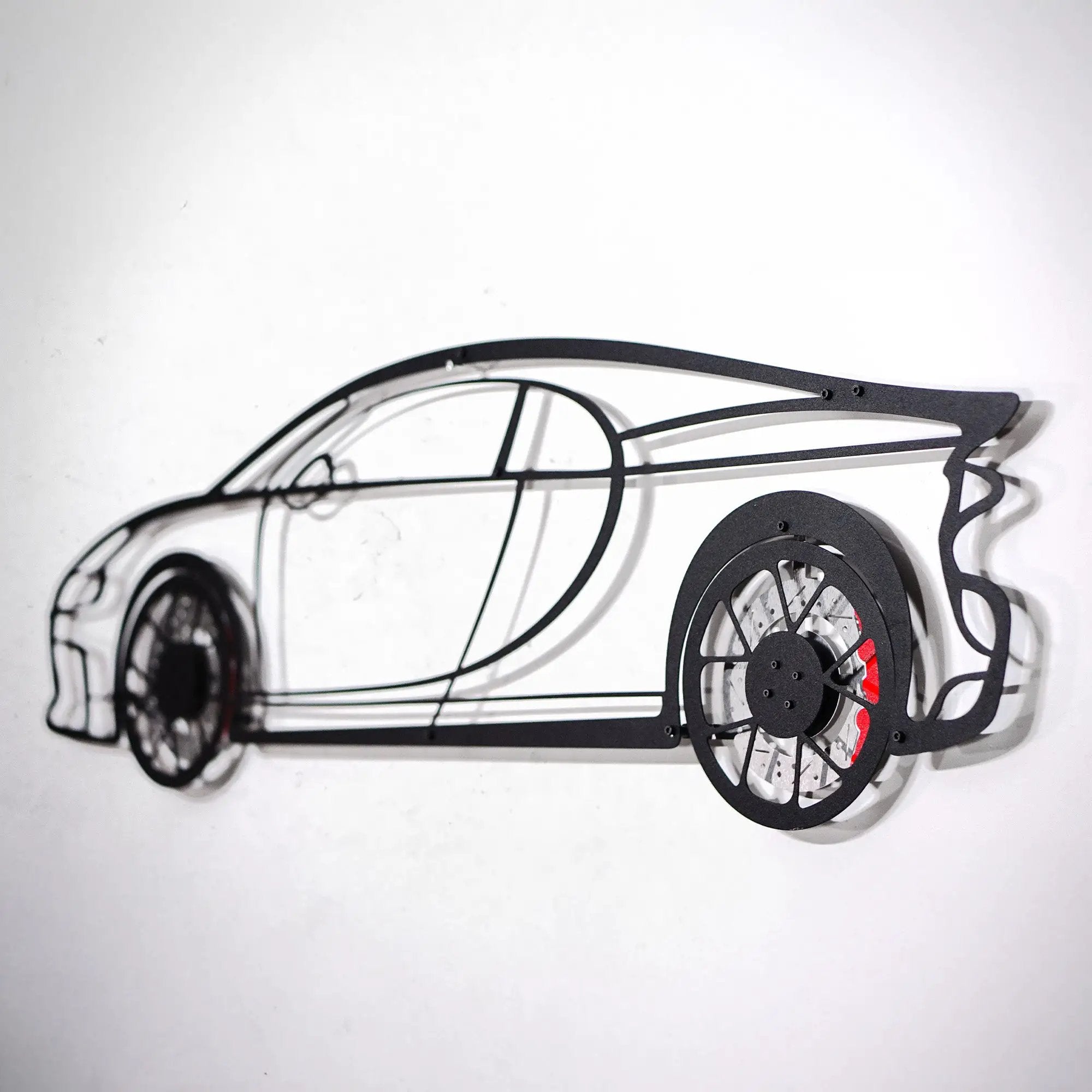 Bugatti Wall Art – Luxury Steel Silhouette with Spinning Wheels-KAFMEKA018 by Enova Art