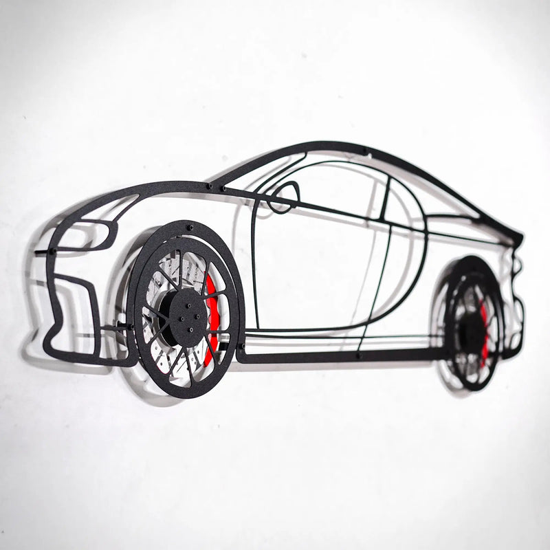 Bugatti Wall Art – Luxury Steel Silhouette with Spinning Wheels-KAFMEKA018 by Enova Art