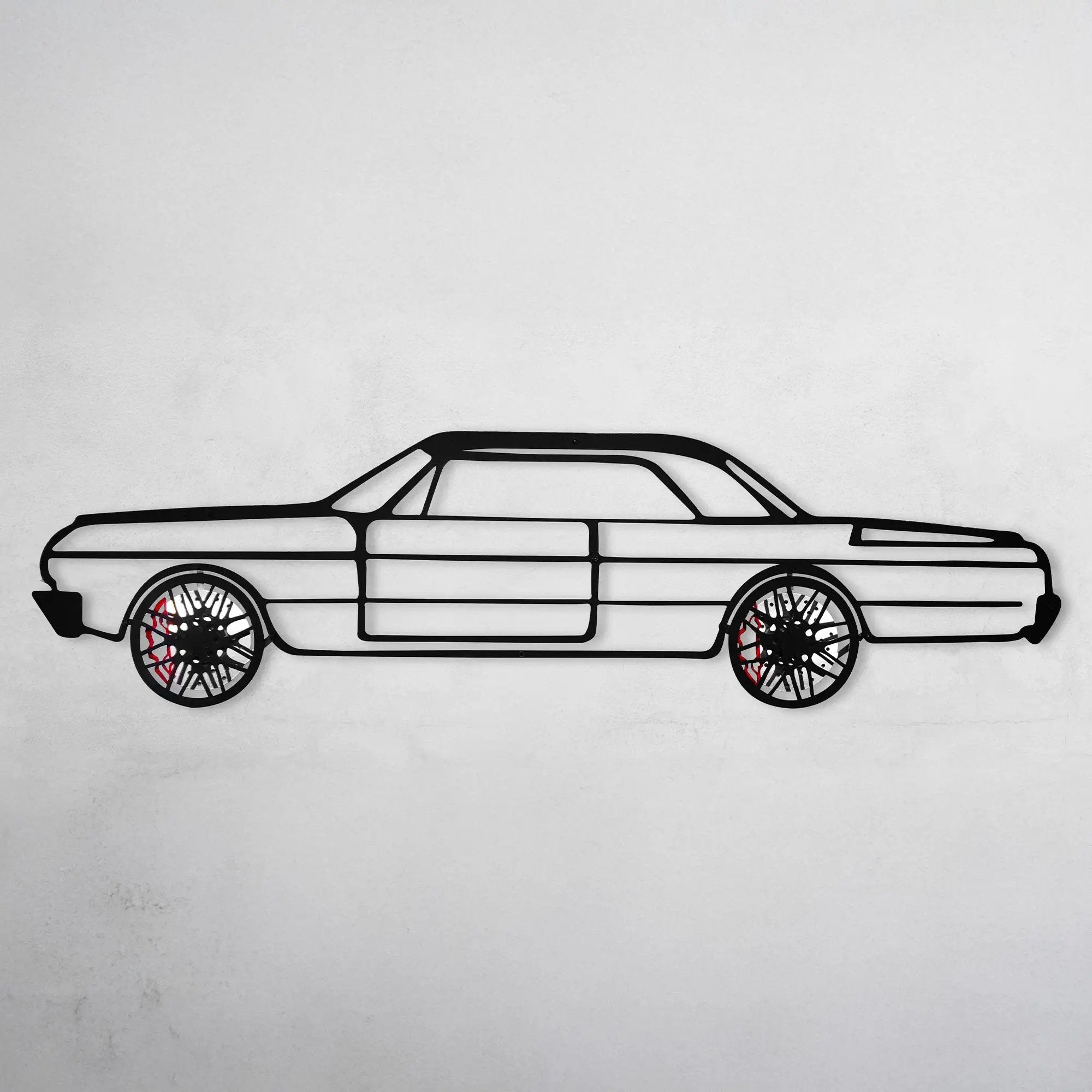 Chevrolet Impala Wall Art – Classic Steel Silhouette with Spinning Wheels-KAFMEKA019 by Enova Art