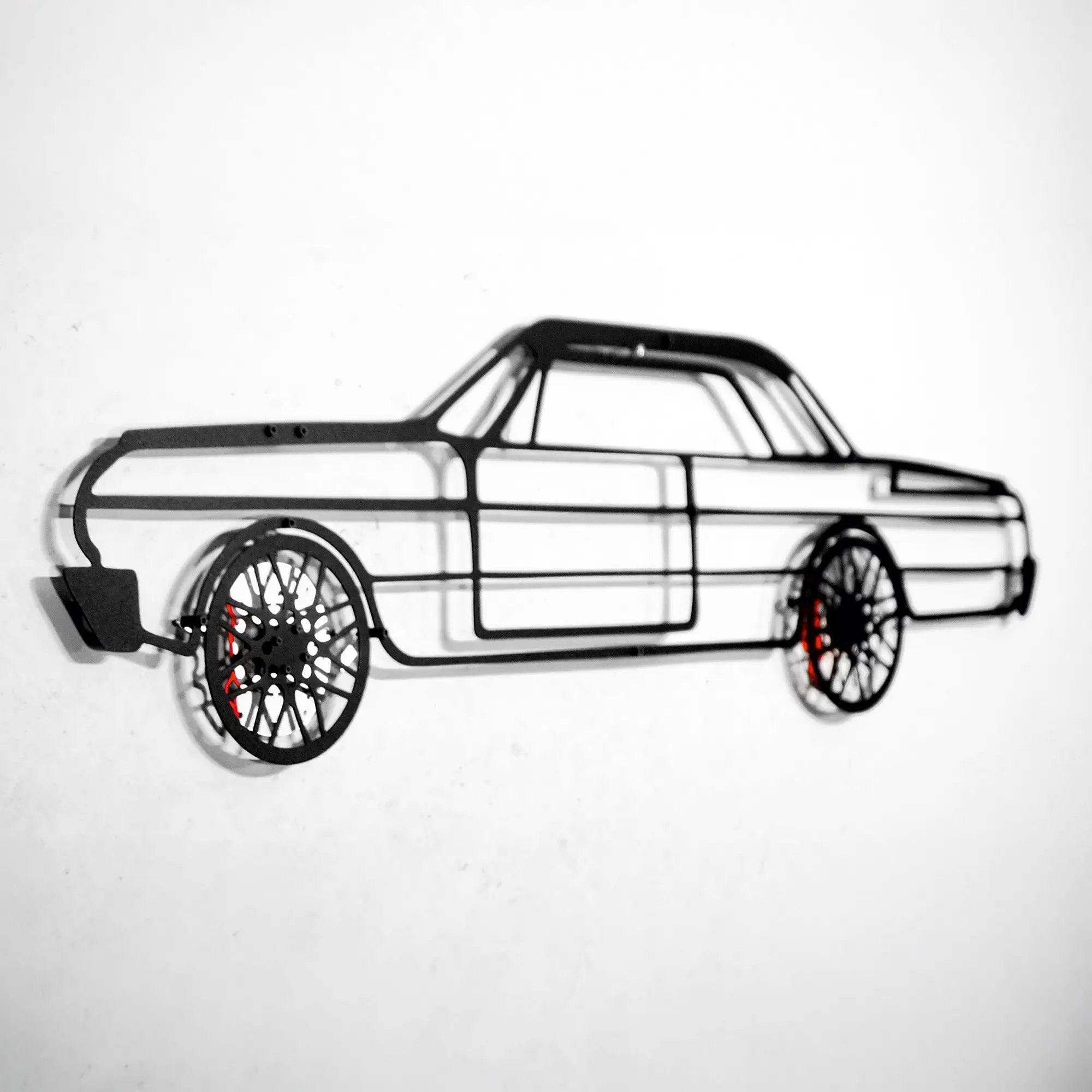 Chevrolet Impala Wall Art – Classic Steel Silhouette with Spinning Wheels-KAFMEKA019 by Enova Art