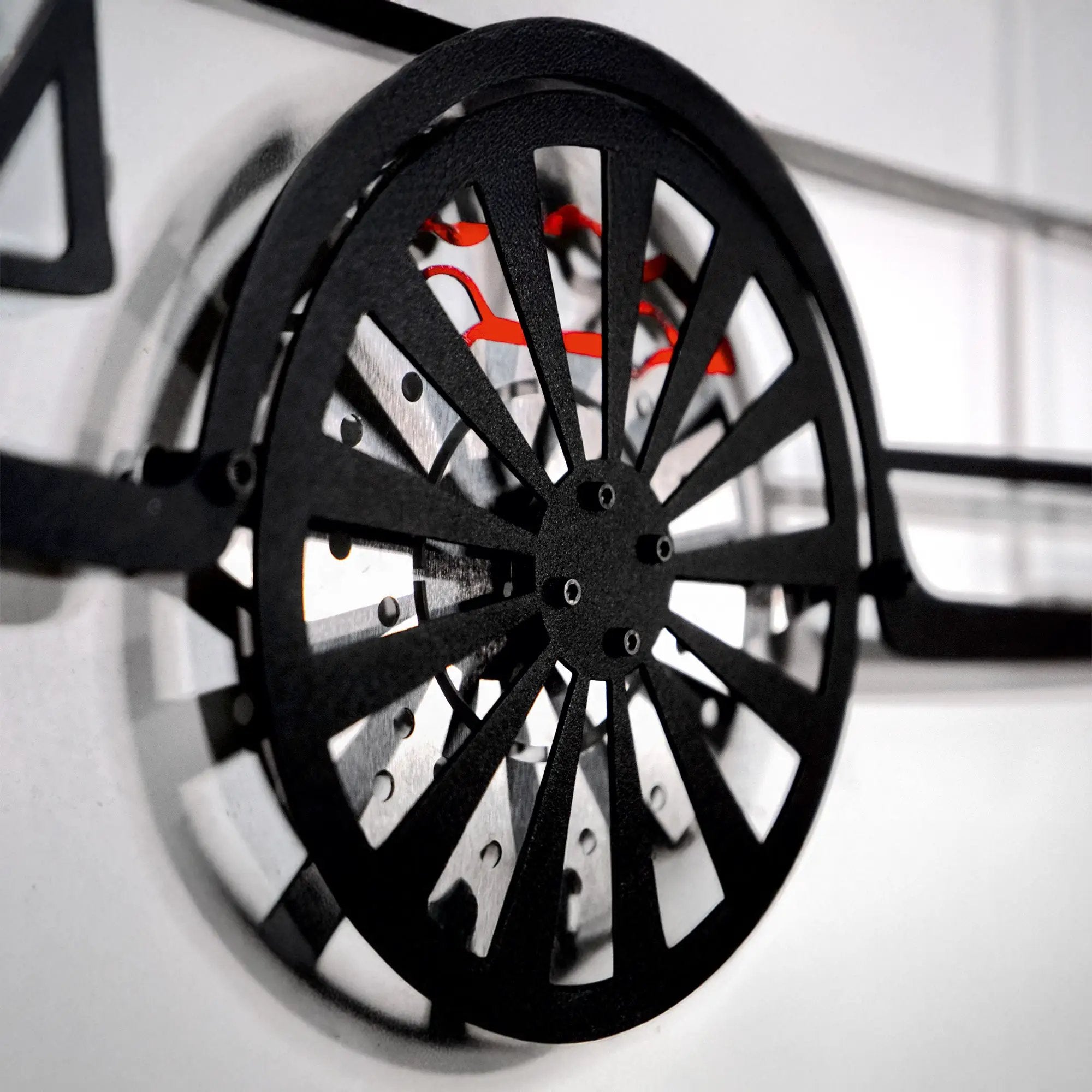 1964 Ford Mustang Wall Art – Classic Steel Silhouette with Spinning Wheels-KAFMEKA025 by Enova Art