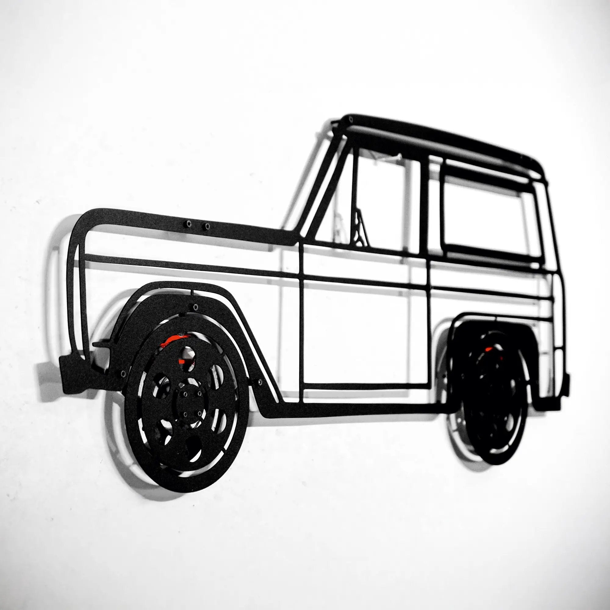 1972 Ford Bronco Wall Art – Classic 4x4 Steel Silhouette with Spinning Wheels-KAFMEKA026 by Enova Art