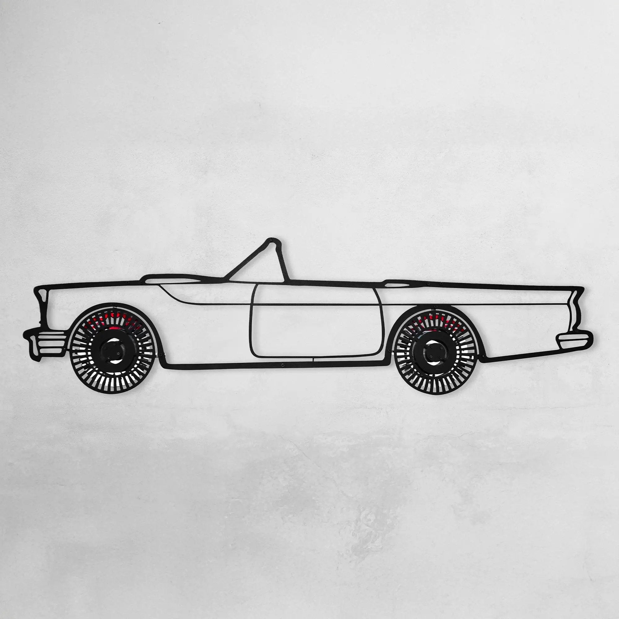 1957 Ford Thunderbird Wall Art – Classic Convertible Steel Silhouette-KAFMEKA027 by Enova Art