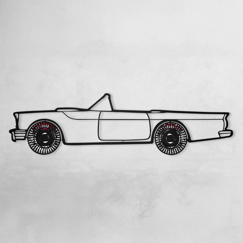 1957 Ford Thunderbird Wall Art – Classic Convertible Steel Silhouette-KAFMEKA027 by Enova Art
