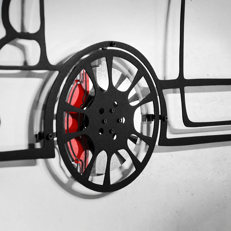 Honda Civic Wall Art – JDM Steel Silhouette with Spinning Wheels-KAFMEKA028 by Enova Art