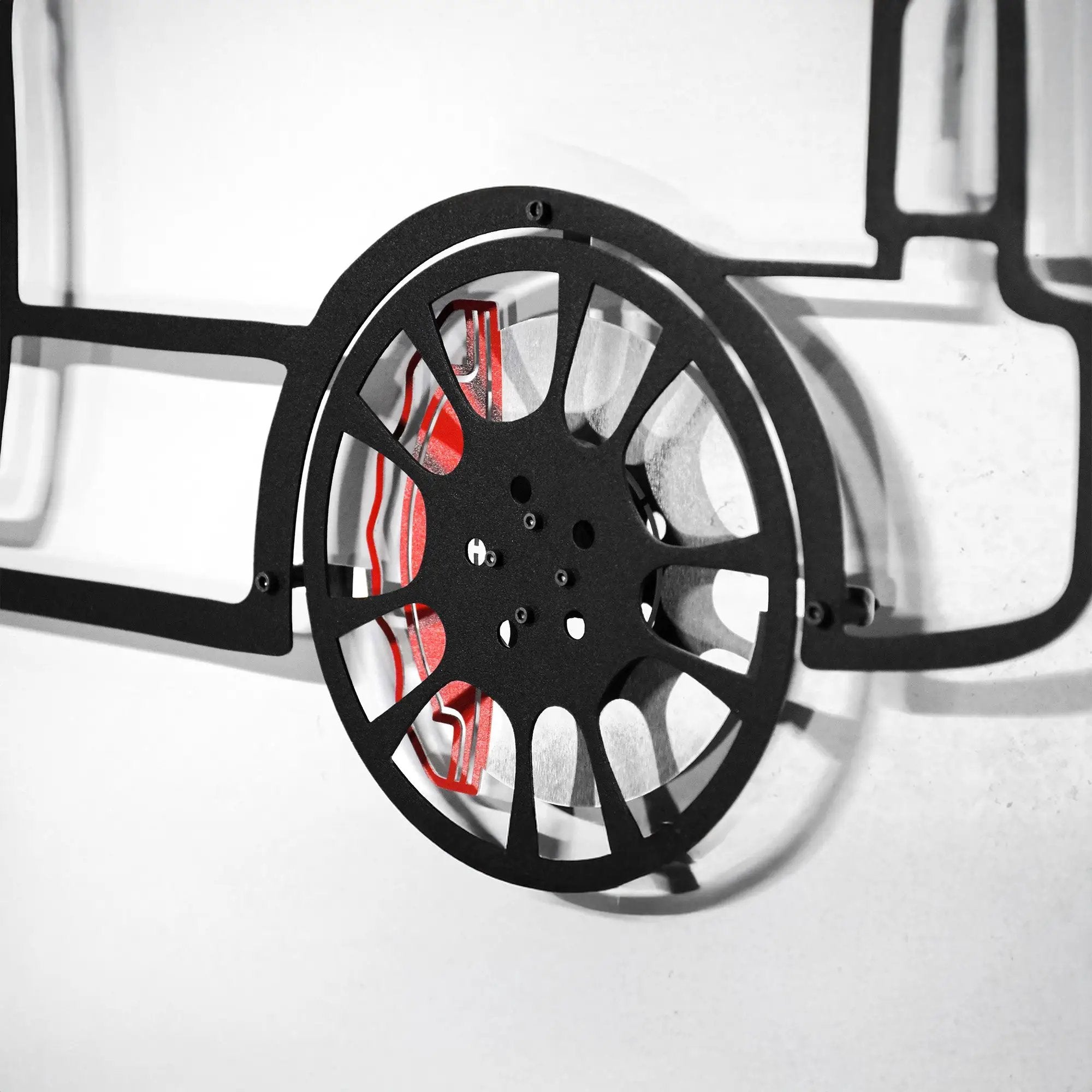 Honda Civic Wall Art – JDM Steel Silhouette with Spinning Wheels-KAFMEKA028 by Enova Art
