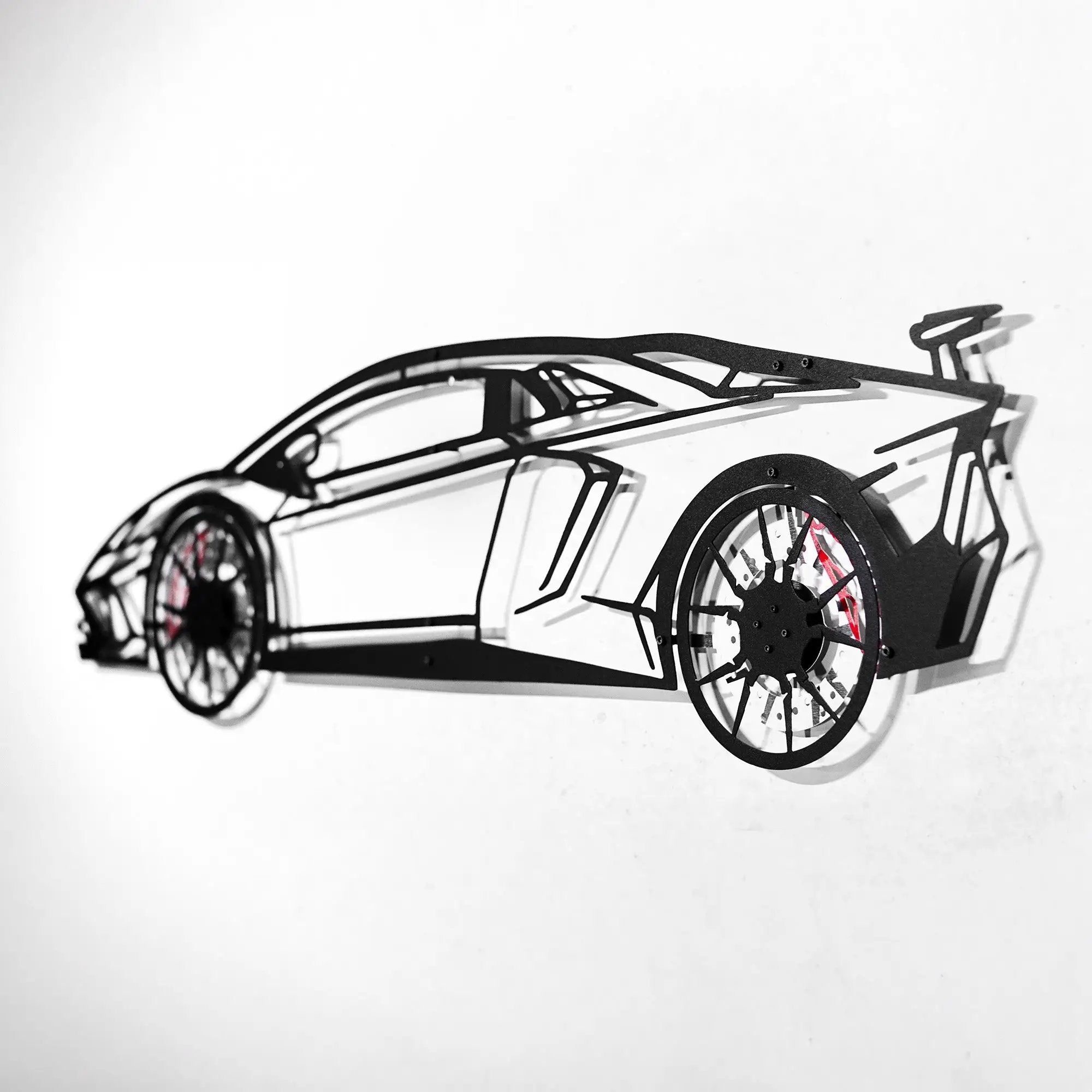 Lamborghini Wall Art – Exotic Supercar Steel Silhouette with Spinning Wheels-KAFMEKA030 by Enova Art