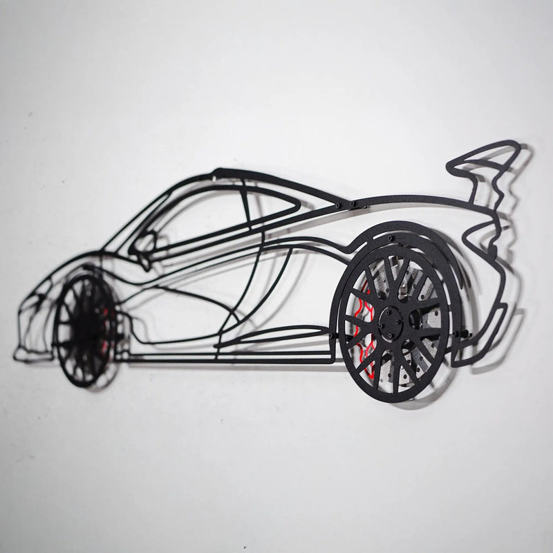 McLaren Wall Art – Exotic Supercar Steel Silhouette with Spinning Wheels-KAFMEKA031 by Enova Art
