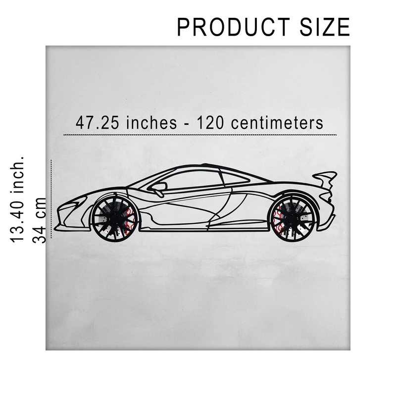 McLaren Wall Art – Exotic Supercar Steel Silhouette with Spinning Wheels-KAFMEKA031 by Enova Art