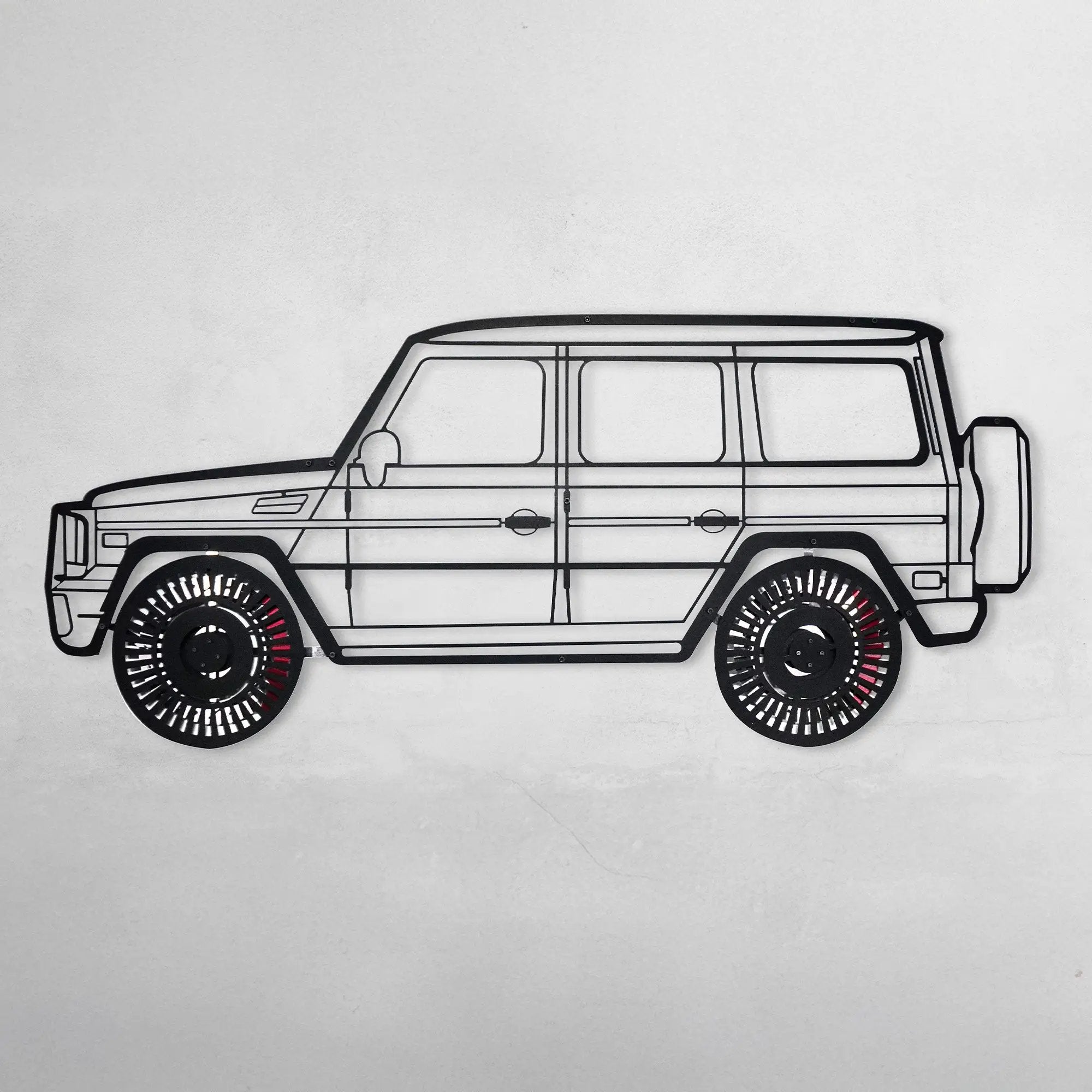 Mercedes G63 AMG Wall Art – Luxury 4x4 Steel Silhouette with Spinning Wheels-KAFMEKA034 by Enova Art