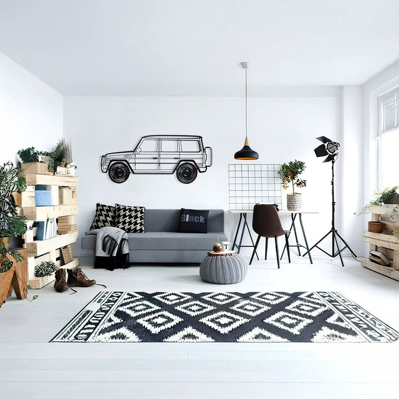 Mercedes G63 AMG Wall Art – Luxury 4x4 Steel Silhouette with Spinning Wheels-KAFMEKA034 by Enova Art