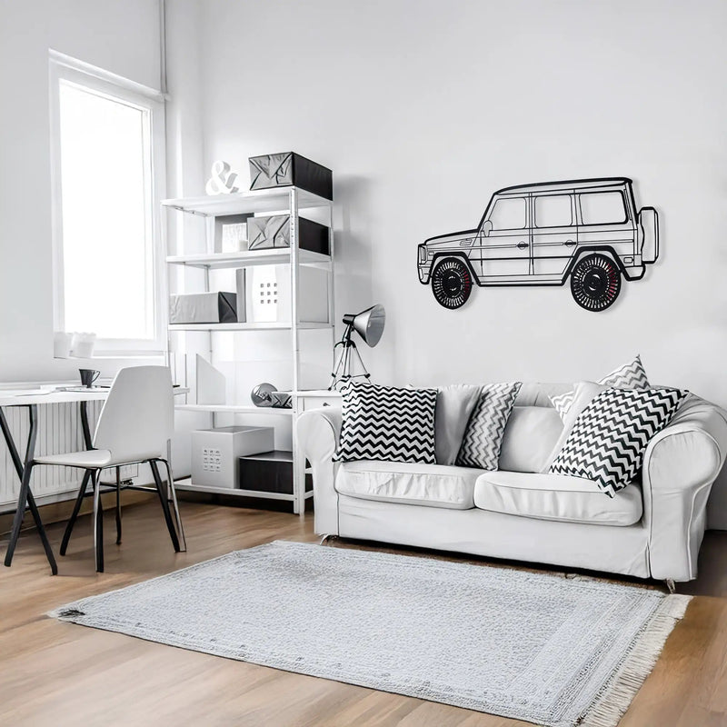 Mercedes G63 AMG Wall Art – Luxury 4x4 Steel Silhouette with Spinning Wheels-KAFMEKA034 by Enova Art