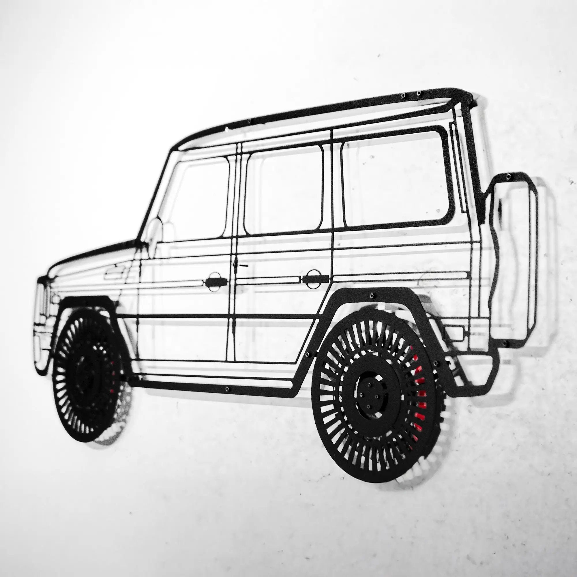Mercedes G63 AMG Wall Art – Luxury 4x4 Steel Silhouette with Spinning Wheels-KAFMEKA034 by Enova Art