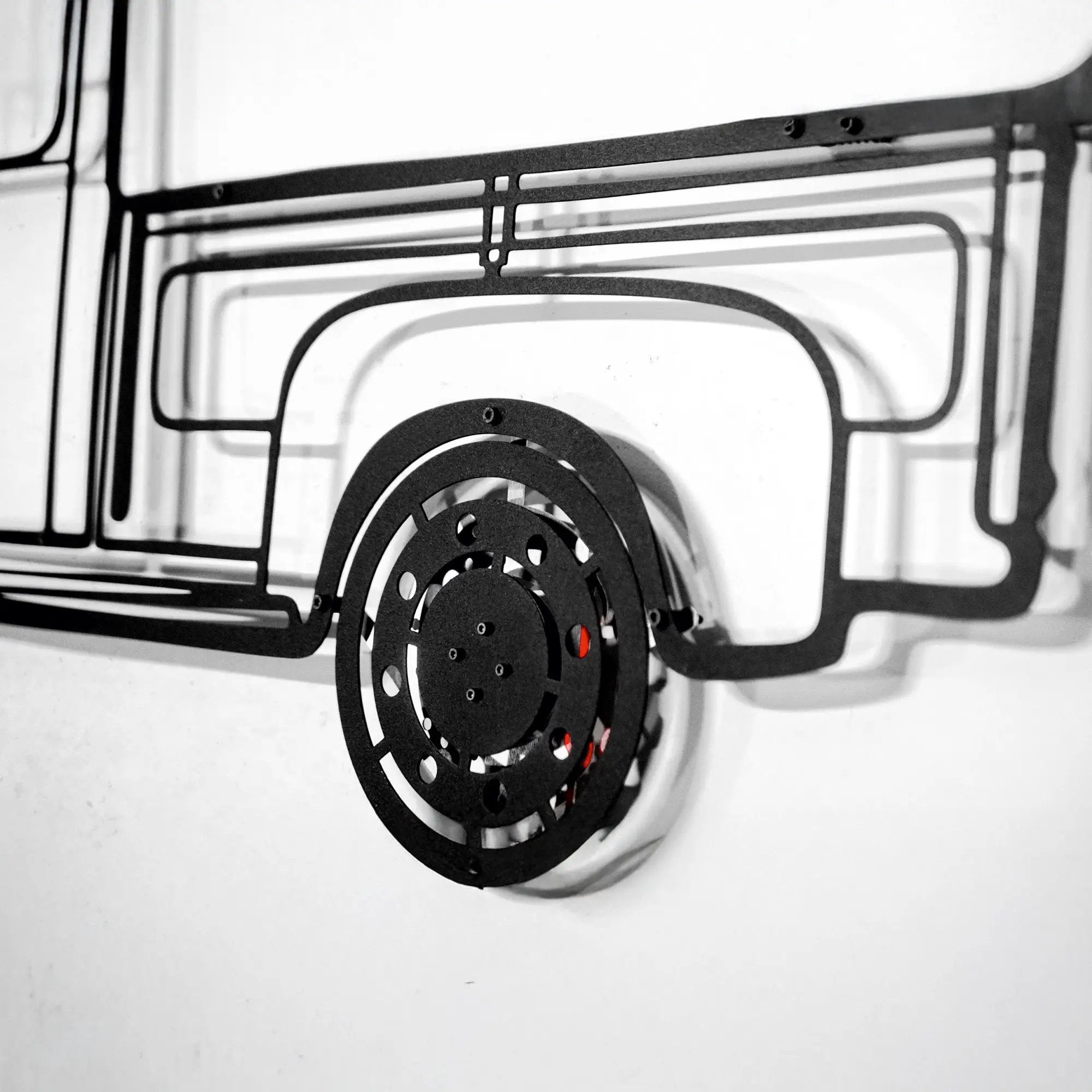 1949 Ford Pickup Wall Art – Classic Truck Steel Silhouette with Spinning Wheels-KAFMEKA041 by Enova Art