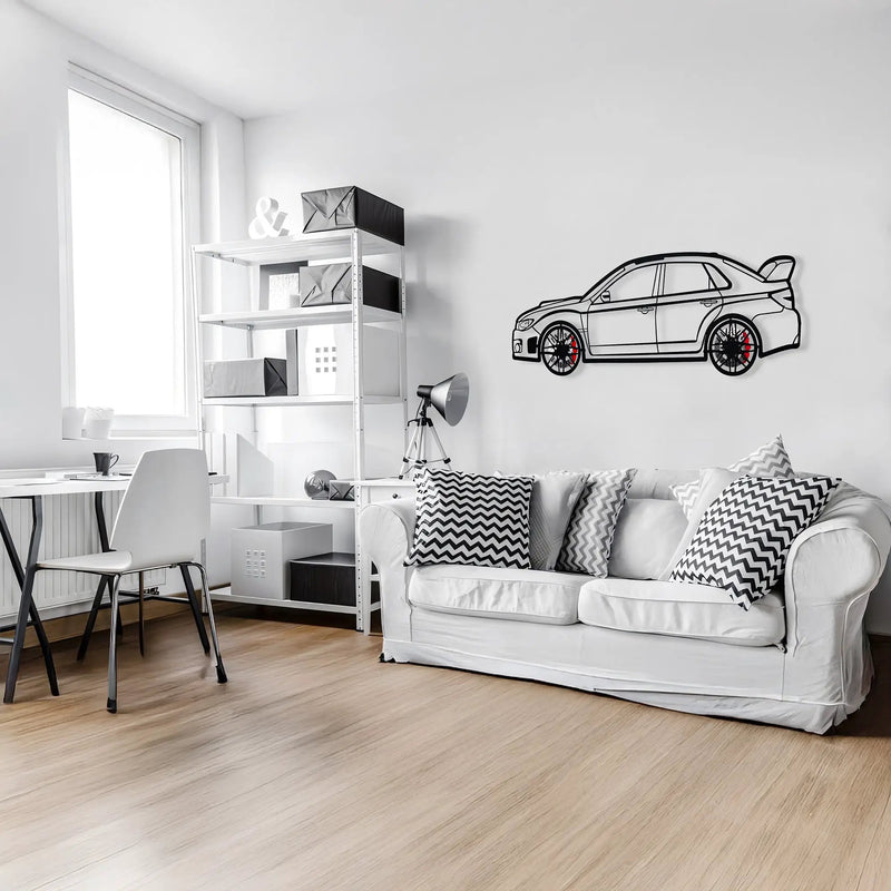 Subaru Impreza Wall Art – Rally Legend Steel Silhouette with Spinning Wheels-KAFMEKA042 by Enova Art