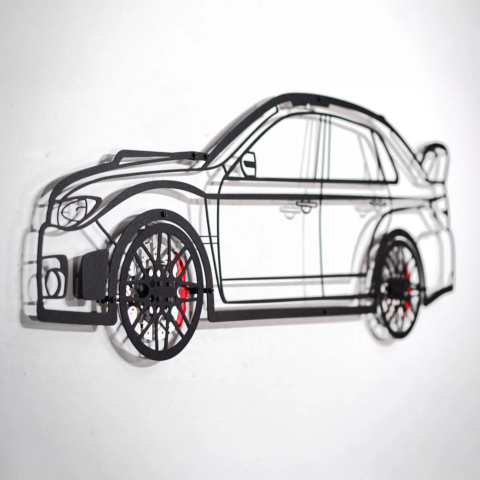 Subaru Impreza Wall Art – Rally Legend Steel Silhouette with Spinning Wheels-KAFMEKA042 by Enova Art