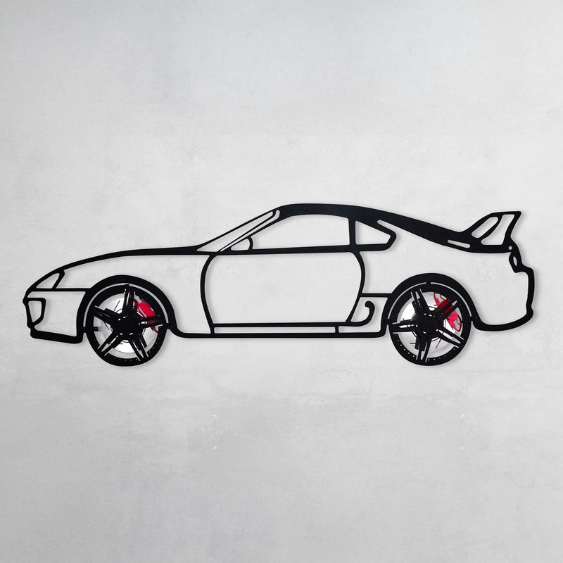 Toyota Supra MK4 Wall Art – JDM Legend Steel Silhouette with Spinning Wheels-KAFMEKA043 by Enova Art