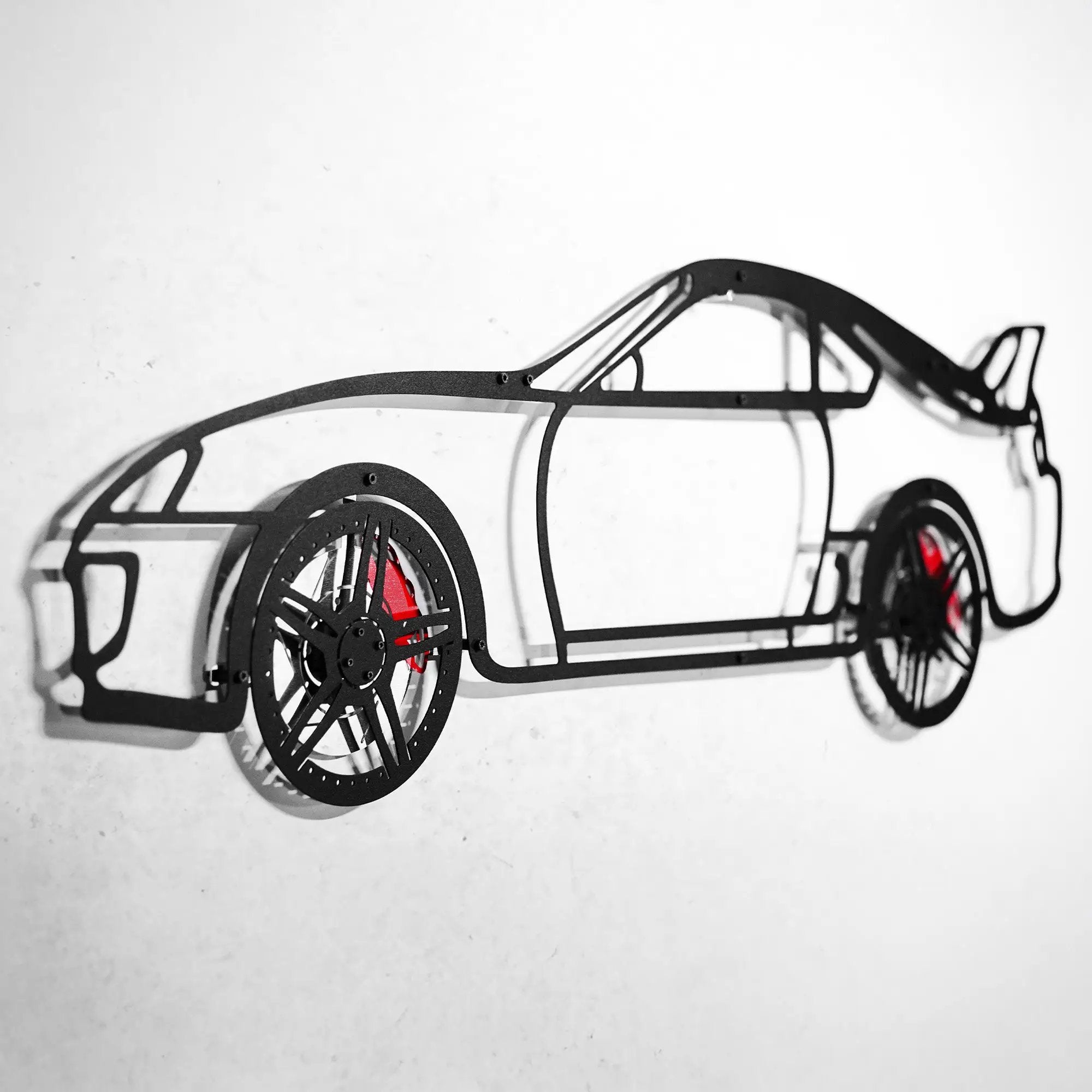 Toyota Supra MK4 Wall Art – JDM Legend Steel Silhouette with Spinning Wheels-KAFMEKA043 by Enova Art