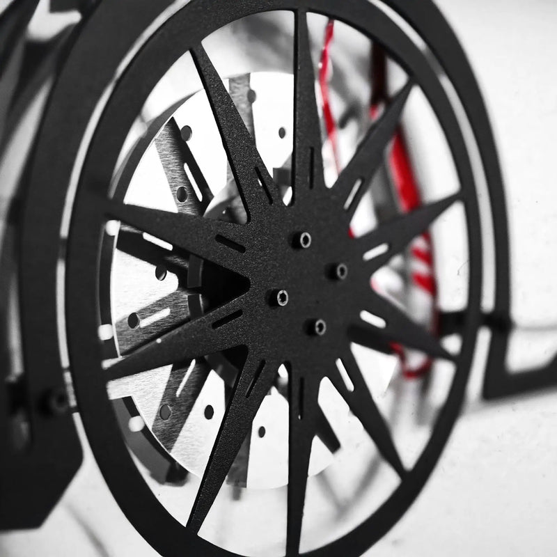 Toyota Supra MK5 Wall Art – Modern JDM Steel Silhouette with Spinning Wheels-KAFMEKA044 by Enova Art