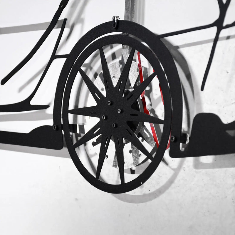Toyota Supra MK5 Wall Art – Modern JDM Steel Silhouette with Spinning Wheels-KAFMEKA044 by Enova Art