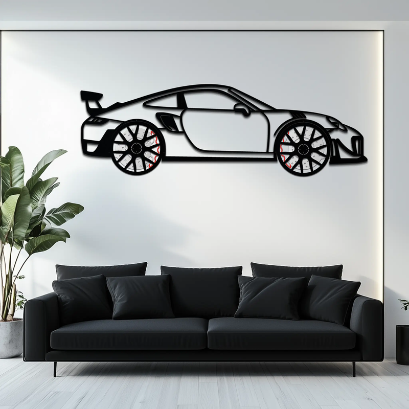 Porsche 911 GT2 Metal Wall Art – Rotating Wheel Motorsport Silhouette | Premium Gift for Car Enthusiasts ,KAFMEKA050 by Enova Art