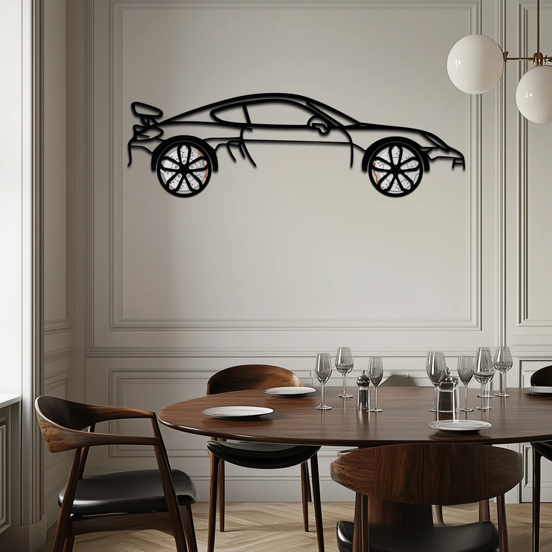 Porsche 911 GT2 Metal Wall Art – Rotating Wheel Motorsport Silhouette | Premium Gift for Car Enthusiasts,KAFMEKA052 by Enova Art