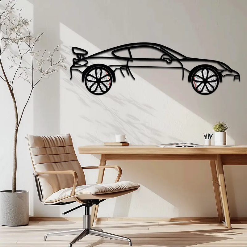 Porsche 911 GT2 Metal Wall Art – Rotating Wheel Motorsport Silhouette | Premium Gift for Car Enthusiasts,KAFMEKA052 by Enova Art