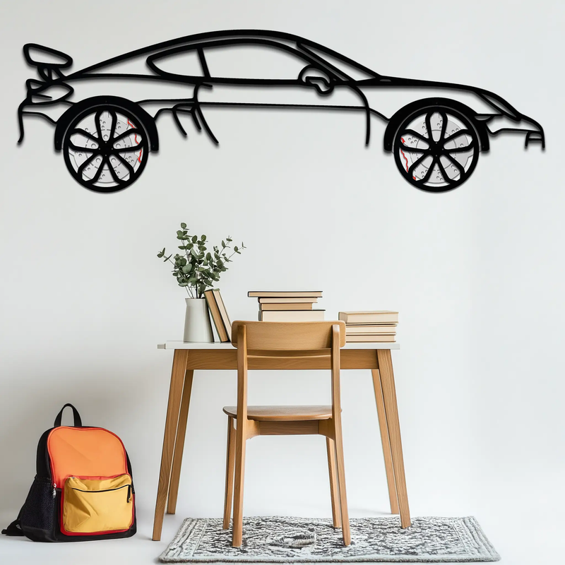 Porsche 911 GT2 Metal Wall Art – Rotating Wheel Motorsport Silhouette | Premium Gift for Car Enthusiasts,KAFMEKA052 by Enova Art