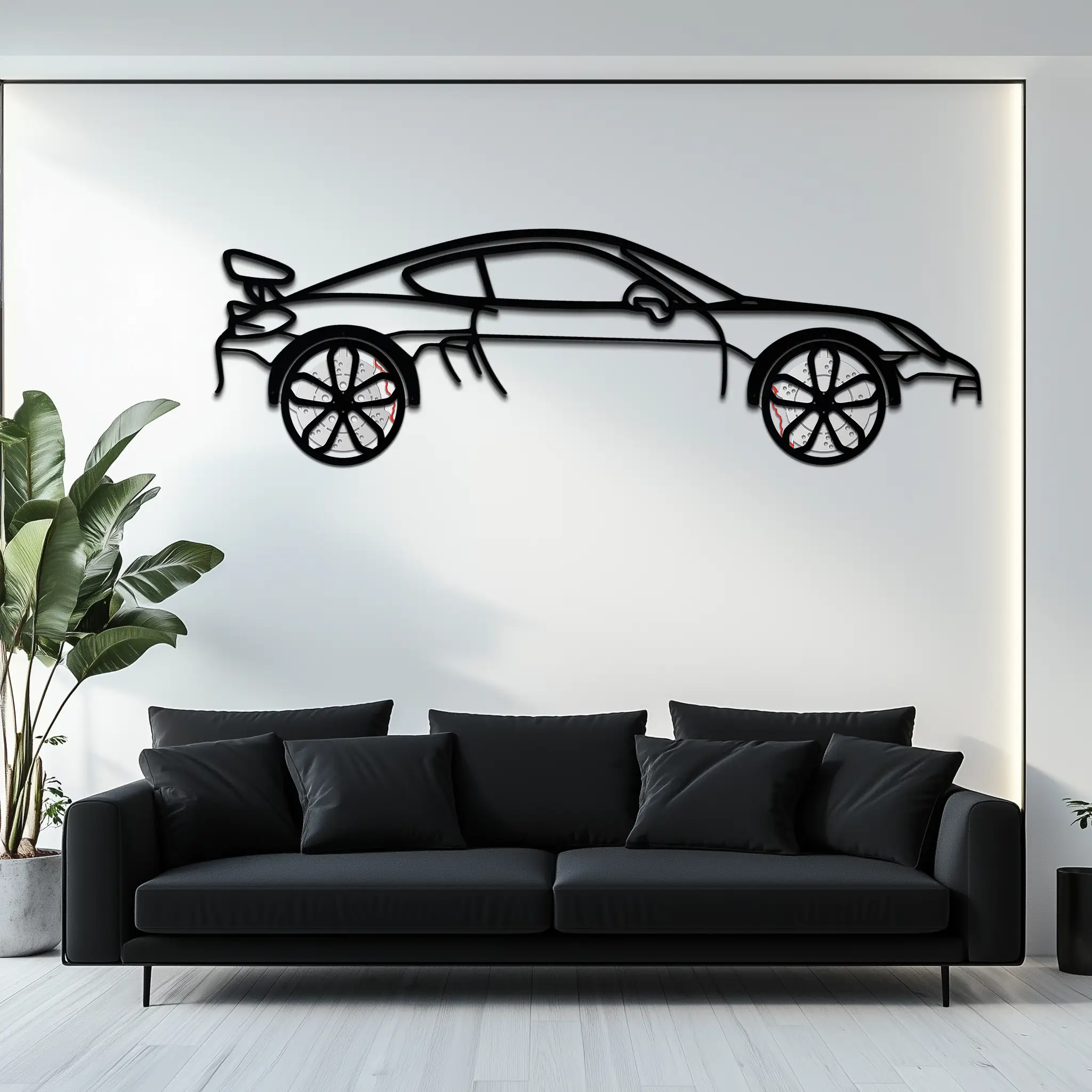 Porsche 911 GT2 Metal Wall Art – Rotating Wheel Motorsport Silhouette | Premium Gift for Car Enthusiasts,KAFMEKA052 by Enova Art