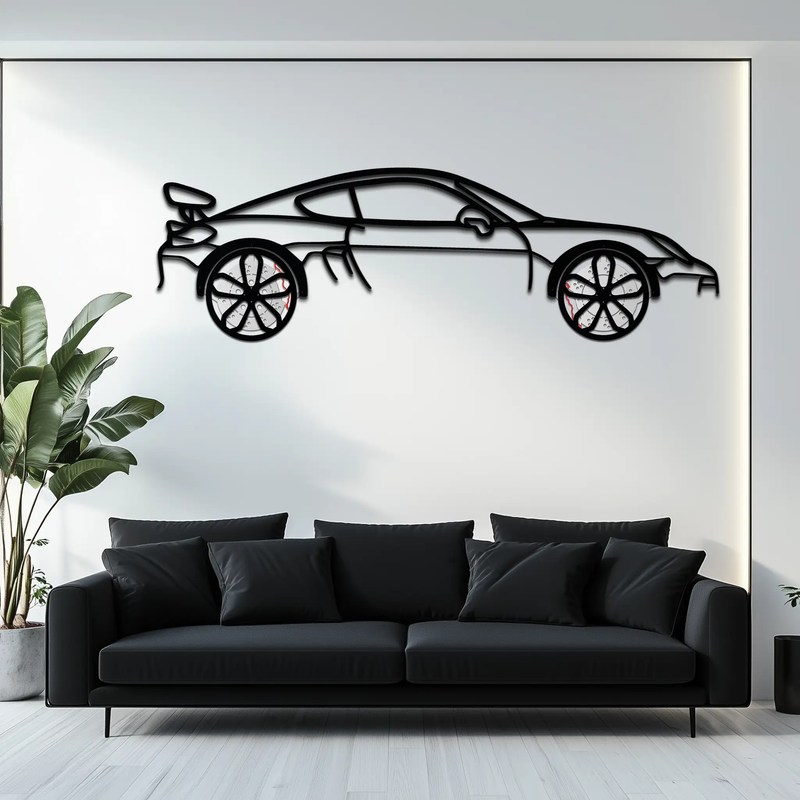 Porsche 911 GT2 Metal Wall Art – Rotating Wheel Motorsport Silhouette | Premium Gift for Car Enthusiasts,KAFMEKA052 by Enova Art