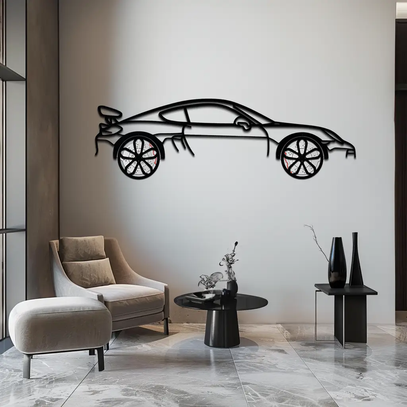 Porsche 911 GT2 Metal Wall Art – Rotating Wheel Motorsport Silhouette | Premium Gift for Car Enthusiasts,KAFMEKA052 by Enova Art