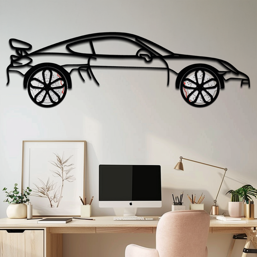 Porsche 911 GT2 Metal Wall Art – Rotating Wheel Motorsport Silhouette | Premium Gift for Car Enthusiasts,KAFMEKA052 by Enova Art