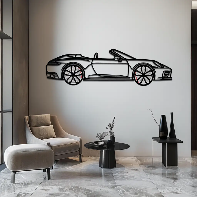 Porsche 911 (992) Convertible Silhouette Metal Wall Art – Rotating Wheel Luxury Car Decor Gift 🌟🏎️,KAFMEKA057 by Enova Art