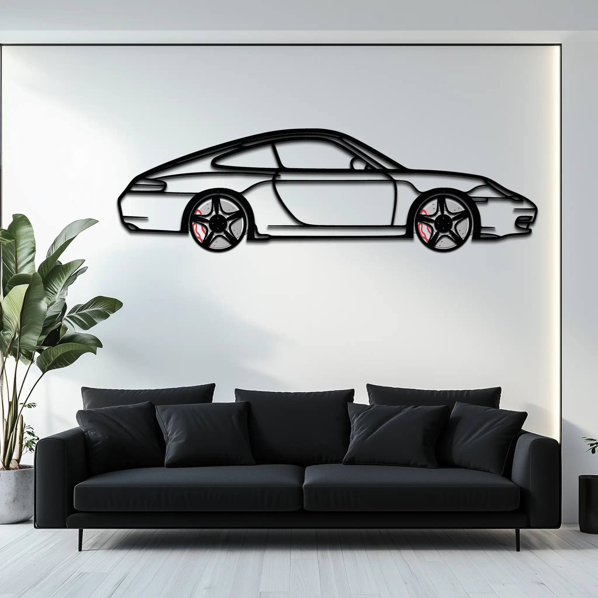 Porsche 911 (996) Silhouette Metal Wall Art – Modern Classic Décor with Rotating Wheels 🏁🔥,KAFMEKA059 by Enova Art